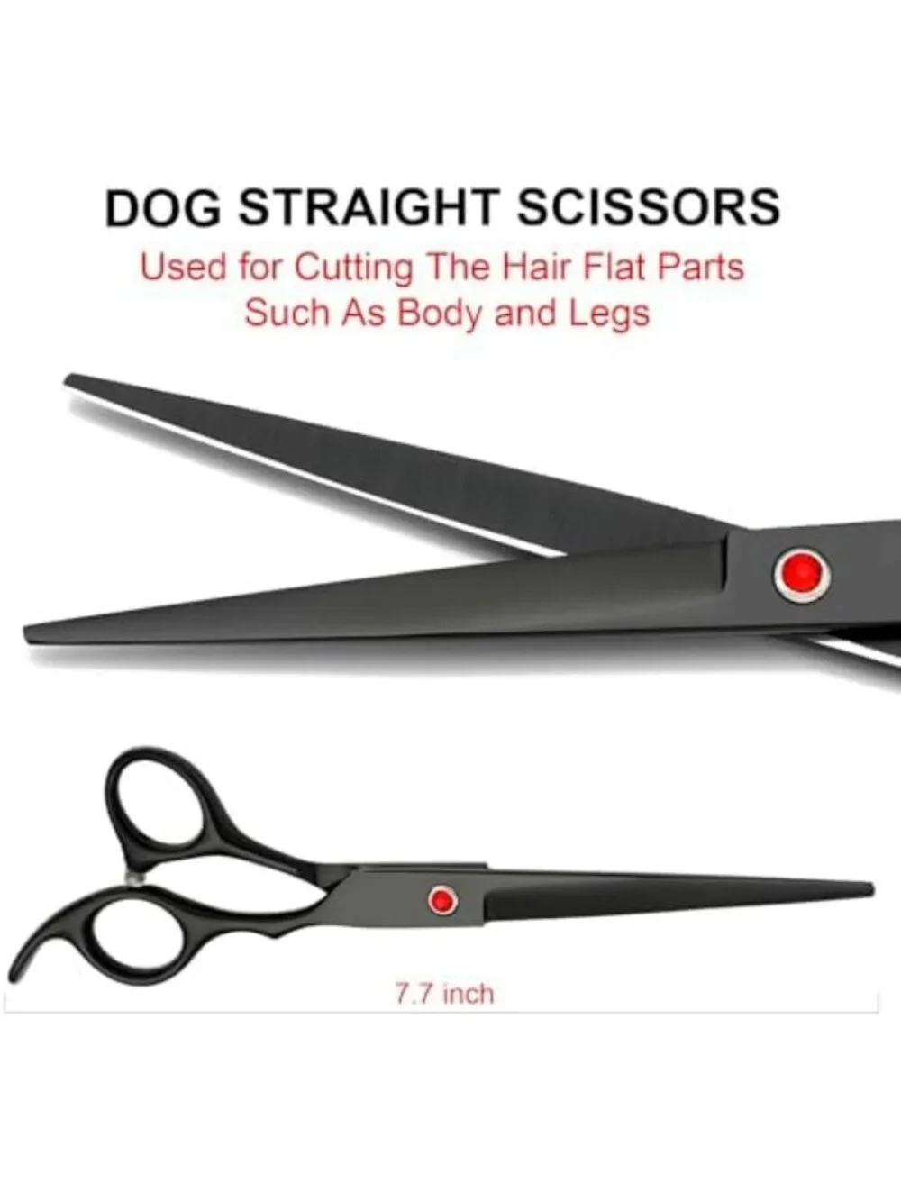 5-Piece Dog Grooming Kit - Sharp Stainless Steel Scissors & Curved Shears for